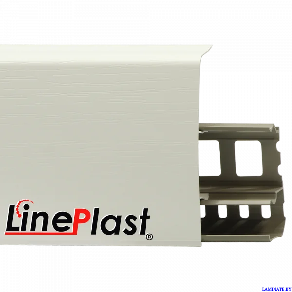 Плинтус LinePlast 85 Белый с тиснением LS001